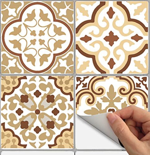 Tile Stickers Barcelona 40pc 4-1/4in Peel and Stick for Kitchen and Bath Bmix3B-4Q