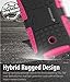 Fosmon [RUGGED] Nokia Lumia 630, Nokia Lumia 635 Case - HYBO-RAGGED Heavy Duty Hybrid Protective Cover with Kickstand - Retail Packaging (Hot Pink)