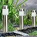 Solar Lights,Sogrand 6pcs Garden Path Light Stainless Steel Round Bollard 6pcs White LED Landscape Lighting for Pathway Walkway Driveway Patio Yard