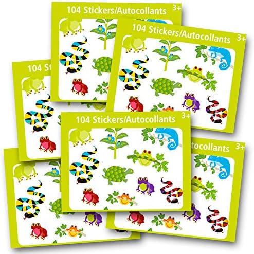 Reptile Stickers Party Favors Pack Kids Toddlers -- Over 600 Reptiles Stickers (Frogs, Snakes, Lizards, Turtles)
