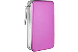 LIOVODE DVD Case, 96 Capacity CD Case Portable CD Case Holder Storage Hard Plastic DVD CD Wallet Holder Organizer for Car