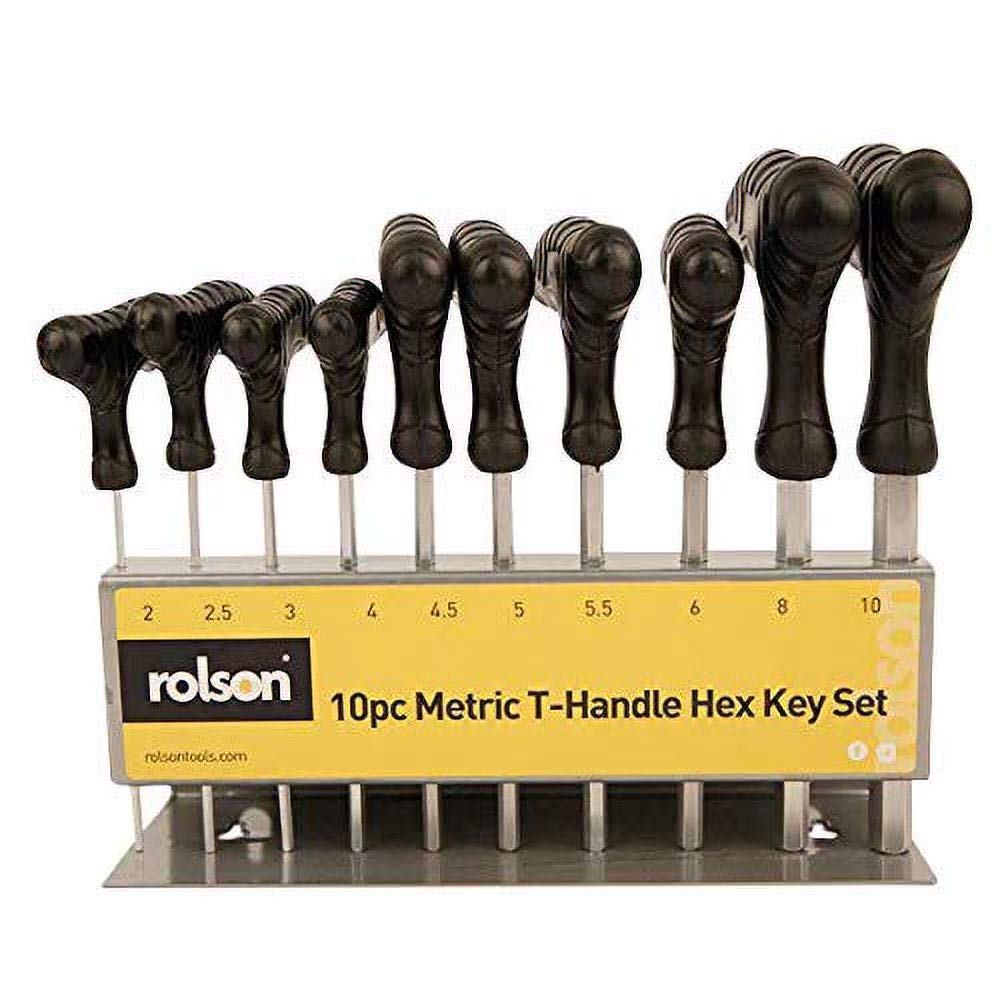 Rolson 40320 10pc T-Handle Hex Key Set