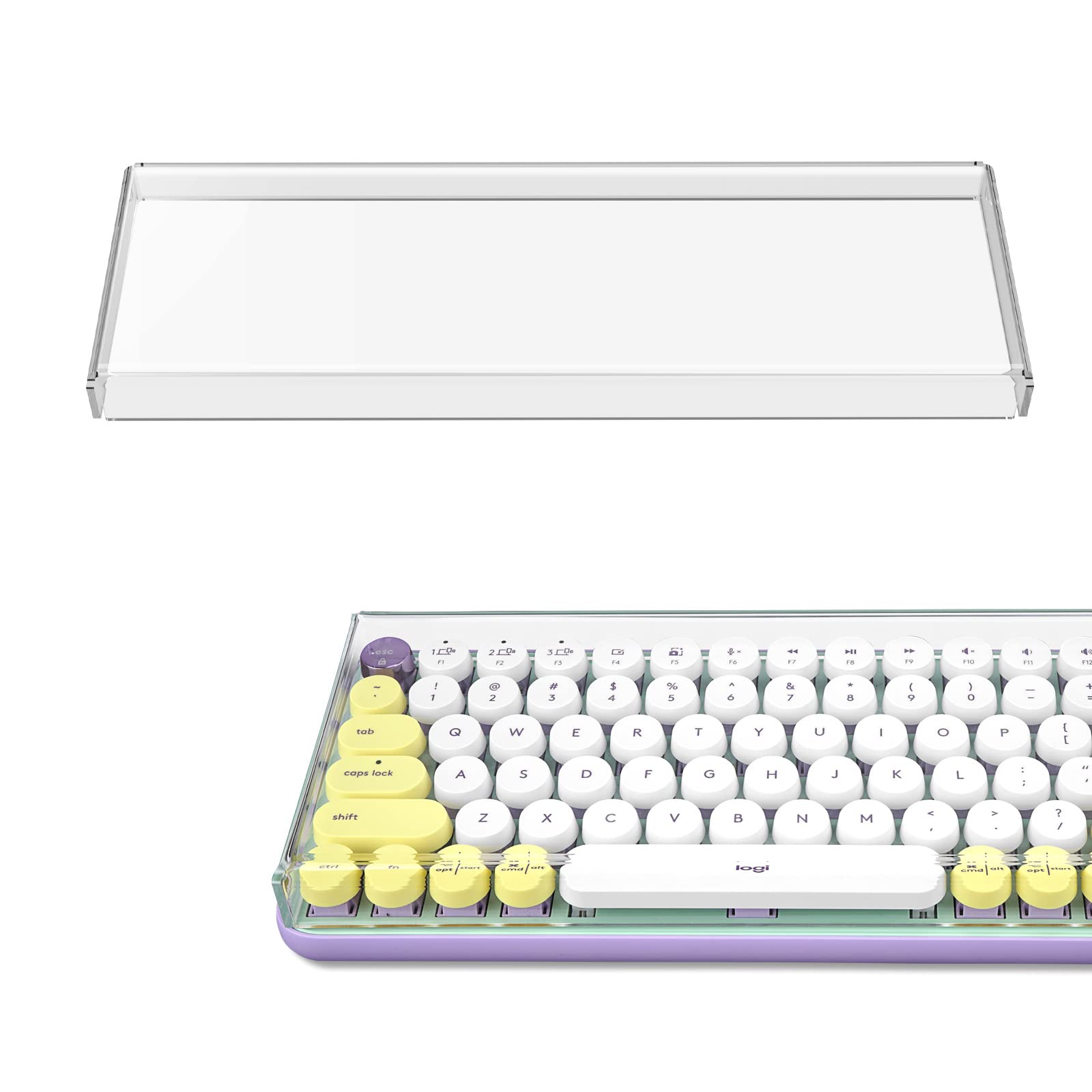 Geekria Keyboard Dust Cover, Compatible with Logitech MX Mechanical Mini/POP Keys, Keychron K2 HE / K2 75%, LOFREE Flow84, Keypads Cover for 75% Compact 84 Key Keyboard (Clear Acrylic)