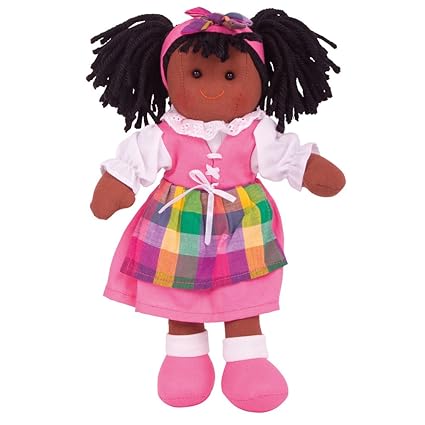 Bigjigs Toys 11 Inch Jess Doll - Soft Body Plush Toy Doll with Hair and Outfit