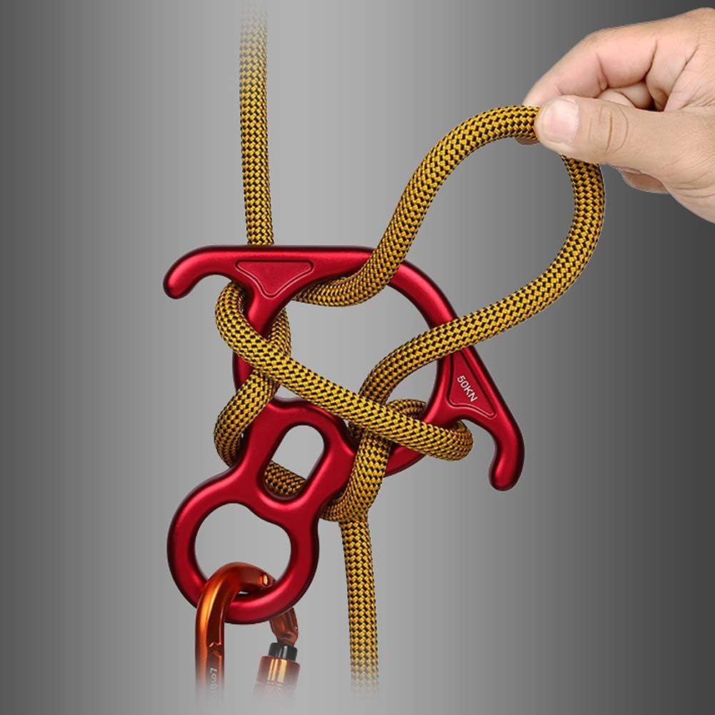 AOKWIT 50KN Rescue Figure, 8 Descender Large Bent-Ear Belaying and Rappelling Gear Belay Device Climbing for Rock Climbing Peak Rescue 7075 Aluminum Alloy (Red) : Sports & Outdoors