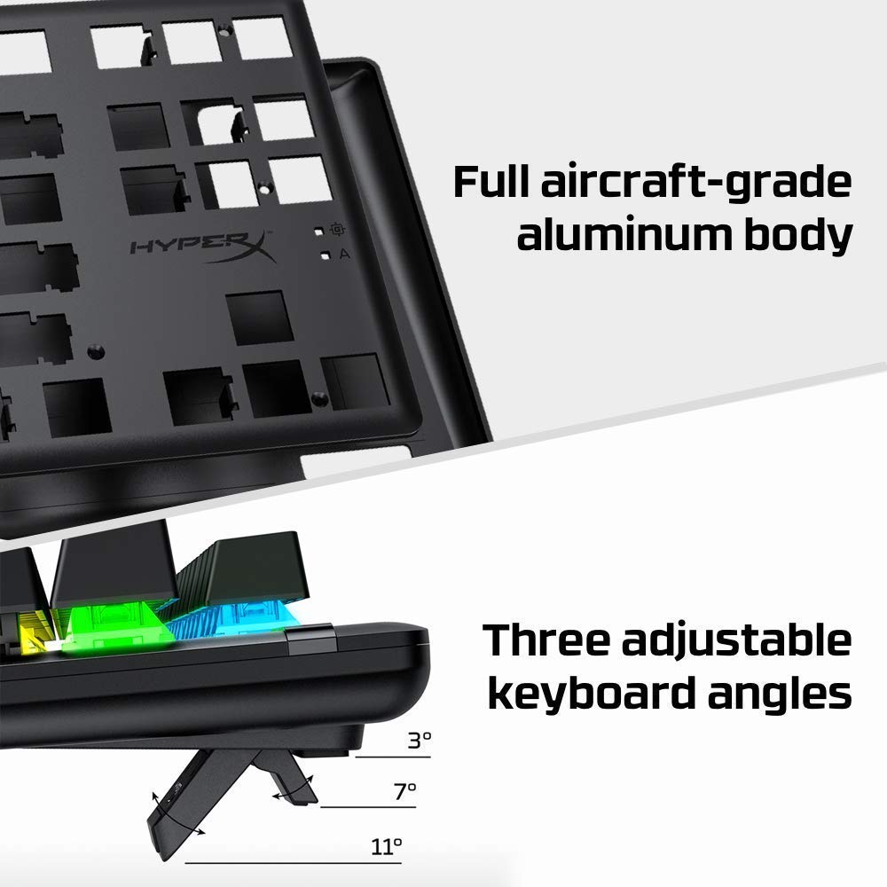 HyperX Alloy Origins Core - Tenkeyless Mechanical Gaming Keyboard, Software Controlled Light & Macro Customization, Compact Form Factor, RGB LED Backlit, Clicky HyperX Blue Switch,Black