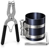 Moker Piston Ring Compressor Tool Kit 2-1/8 to 7 Inch 53mm-175mm with Plier | Simplify Piston Installation,Adjustable Band Sizes
