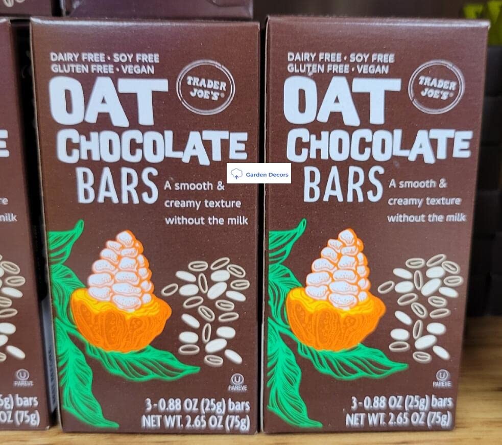 Trader Joe’s Oat Chocolate Bars, a smooth & creamy texture without the milk, 2.65oz 75g (Two