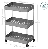 SONGMICS 3-Tier Storage Trolley with Wheels Dove Grey KSC009G01 15 kg view 5