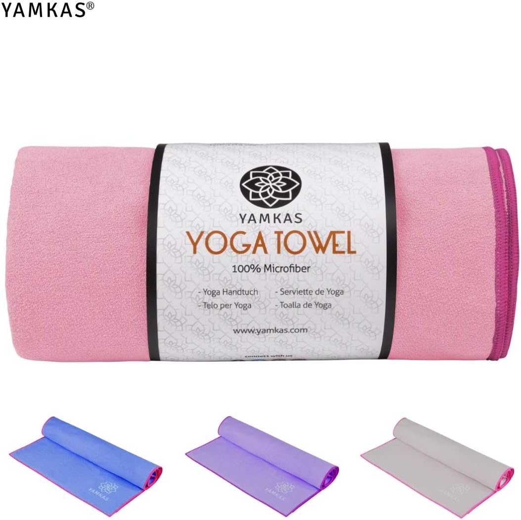 Yamkas Yoga Towel Non Slip 183 x 61cm Quick Dry, Super Absorbent