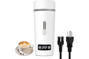 Travel Electric Kettle, Beyoung 350ml Portable Tea Coffee Kettle with 4 Temperature Control and LCD Display, Personal Mini Water Boiler Auto Shut-Off & Boil Dry Protection (White)