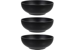 Baluue Matte Black Small Bowls Set of 3, Mini Rice and Soup Bowls for Hot Pot, Dipping Sauce and Condiment