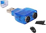 zdyCGTime 2-Pack Blue USB A Male to Dual PS/2 Female Adapter Keyboard Mouse view 5