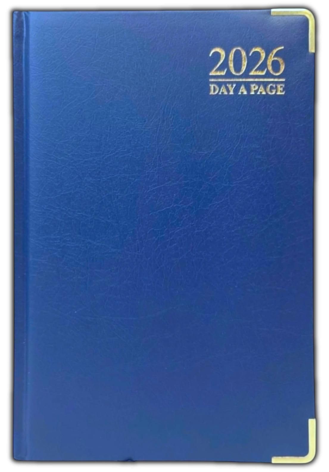 ORBITRON 2026 A4 A5 A6 Day A Page Padded Hardback Desk Diary with Metal Corners (Blue, A5 Day A PAge)