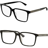 Gucci GG0385OA Designer Fashion Eyeglasses Stylish Oversize Rectangular Frame Eyewear with Luxury eSHADES Kit - Embrace Sophistication and Elegance
