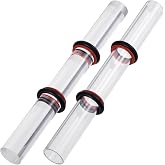2pcs Polymer Clay Roller Tool Acrylic Round Tube Roller Acrylic Rod Clay Rolling pin, DIY Polymer with Thick Ring kit, Acrylic Clay Roller Rolling pin for Clay Art Craft DIY Tools