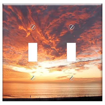 Switch Plate Double Toggle Sunset Florida Clouds Sky Ocean Sea