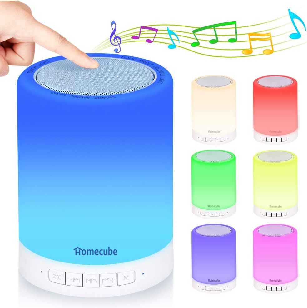 mrcool touch bedside lamp with bluetooth speaker