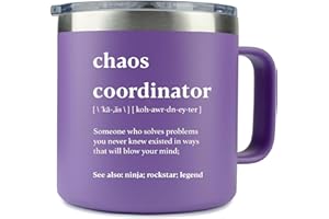 Chaos Coordinator Gifts for Women - Teacher Appreciation Gifts for Mothers Day, Nurses Week Promotion - 14oz Chaos Coordinato