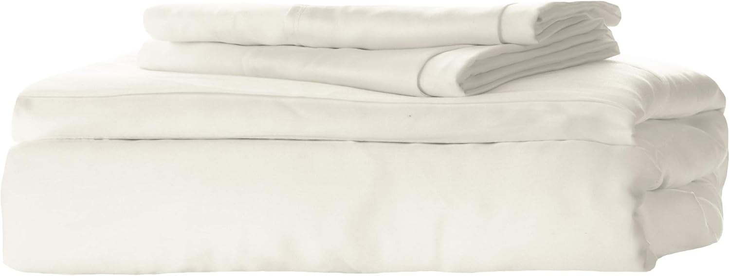 KicKee Home Woven Viscose from Bamboo Sheet Set - Buttery Soft Hypoallergenic Bedding, Temperature Cooling for Ultimate Comfort on Our Heavenly Sheets - Best 300 Thread Count (Twin, Natural)