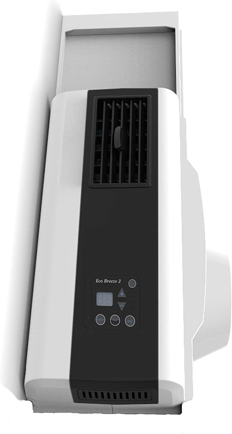 Nature's Cooling Solutions New! ECOBREEZE 2 - The Smart Window Fan - Removes Pollen and Dust +Minimizes AC Power Consumption (Left Slider Windows)