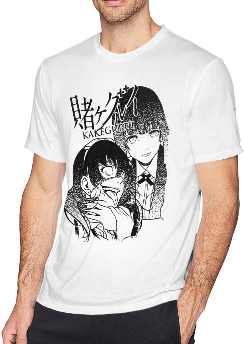Anime Kakegurui Jabami Yumeko Men's Cotton Fabric Short Sleeve T-Shirt