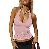 COCCKO Halter Tops for Women Going Out Backless Lining 2026 Summer Fashion Sleeveless Tie Back Y2k Teen Girls Tank Top