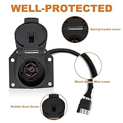 Adullama 4 Pin to 7 Pin Trailer Adapter W/Mounting