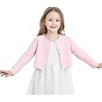 TRENDSTITCH Girls' Long Sleeve Knitted Bolero Cardigan Kids Button Closure Shrug Sweaters Cropped Jacket Cover Up Tops