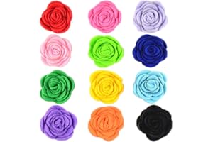 JpGdn 12pcs 1.6" Rose Small Dogs Collar Bows Flowers for Doggy Cats Wedding Birthday Party Collars Decor Sliding Accessories