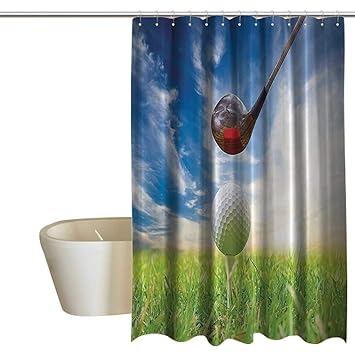 Amazon Com Golf Masculine Kids Bathroom Shower Curtain Sports