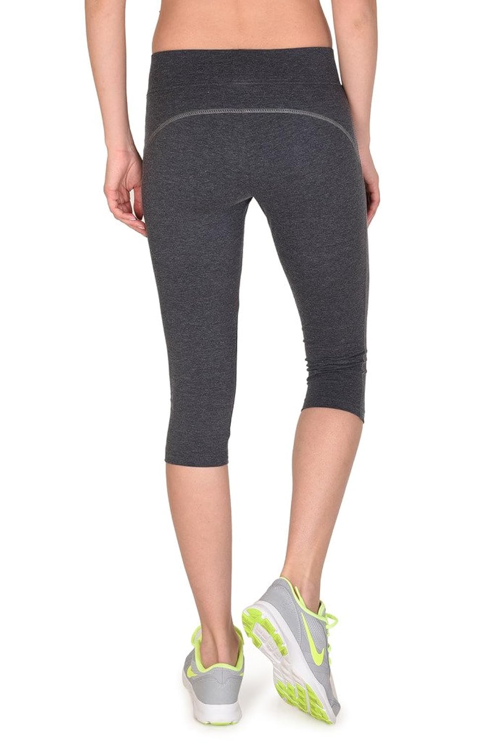 onesport women's cotton spandex jersey anthra capris(onsp35at-p)