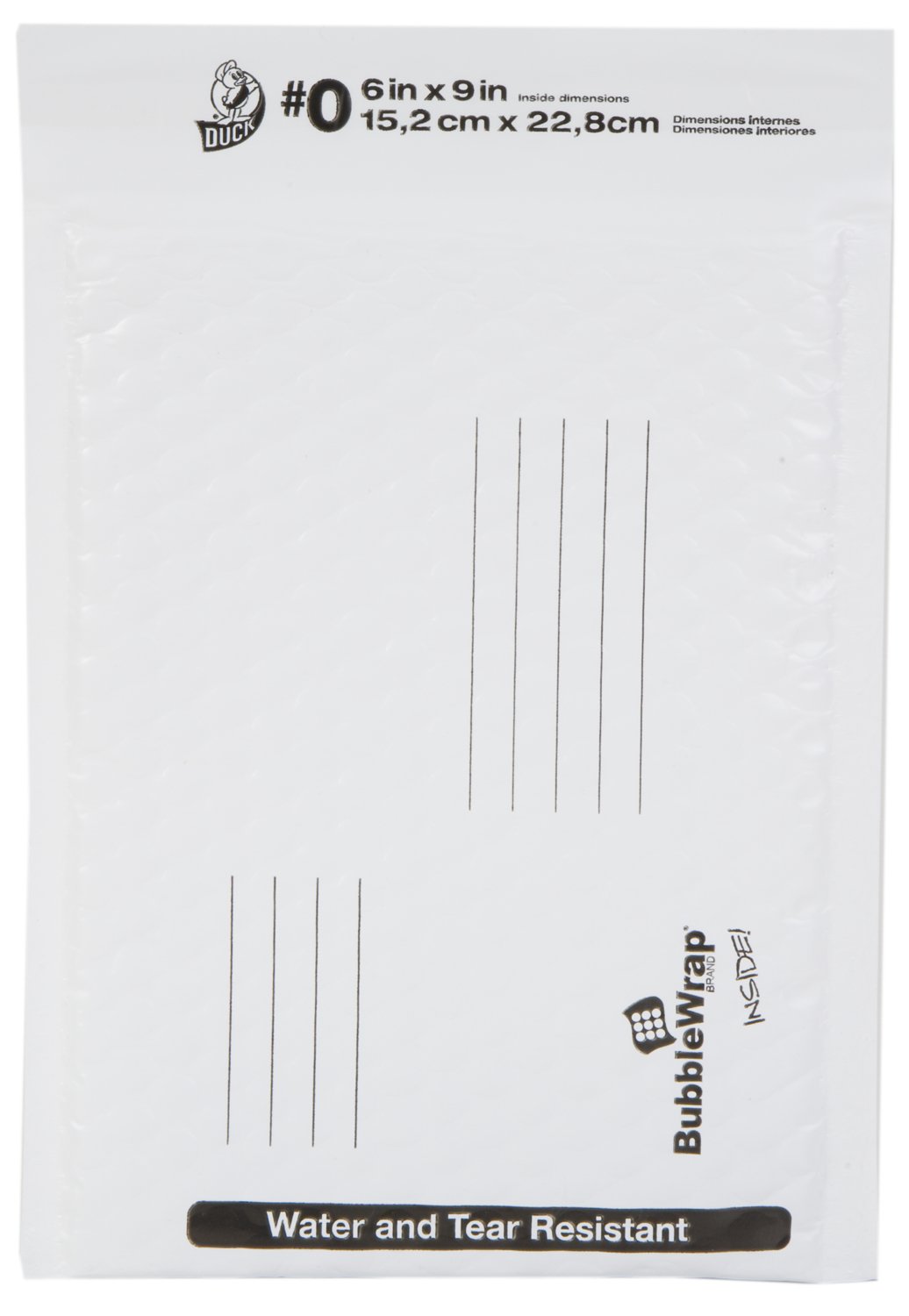 Duck Brand Bubble Wrap Cushioned Poly Mailers, White, 0-6 x 9 Inches, 25-Pack (664796)