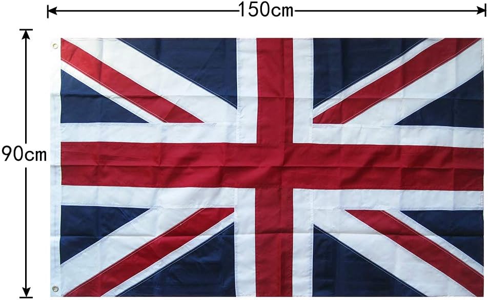 Lixure Union Jack British UK Flag 5ftx3ft/150 x 90cm Heavy Duty Embroidered Banner of 210D Nylon for Outdoor and Indoor - Image 3