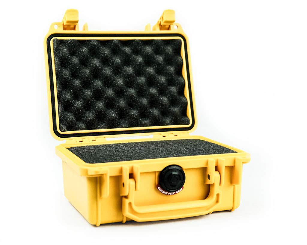 PELI 1120 Professional Shockproof Camera Case, IP67 Watertight, 5L Capacity, Made in US, With Customisable Foam Inlay, Yellow