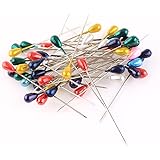 Teardrop Pearl Head Pins for Bouquet, Corsage Wedding, Sewing, Hijab and Scarf 100 pcs 2'' Straight Pins