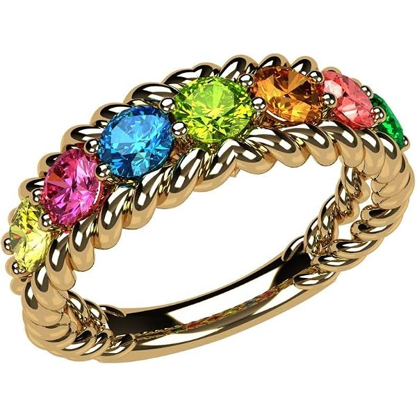 10k Yellow Gold Diamond Criss-Cross Cocktail Ring For Women - Size 4, 6 Natural Diamonds - View #8