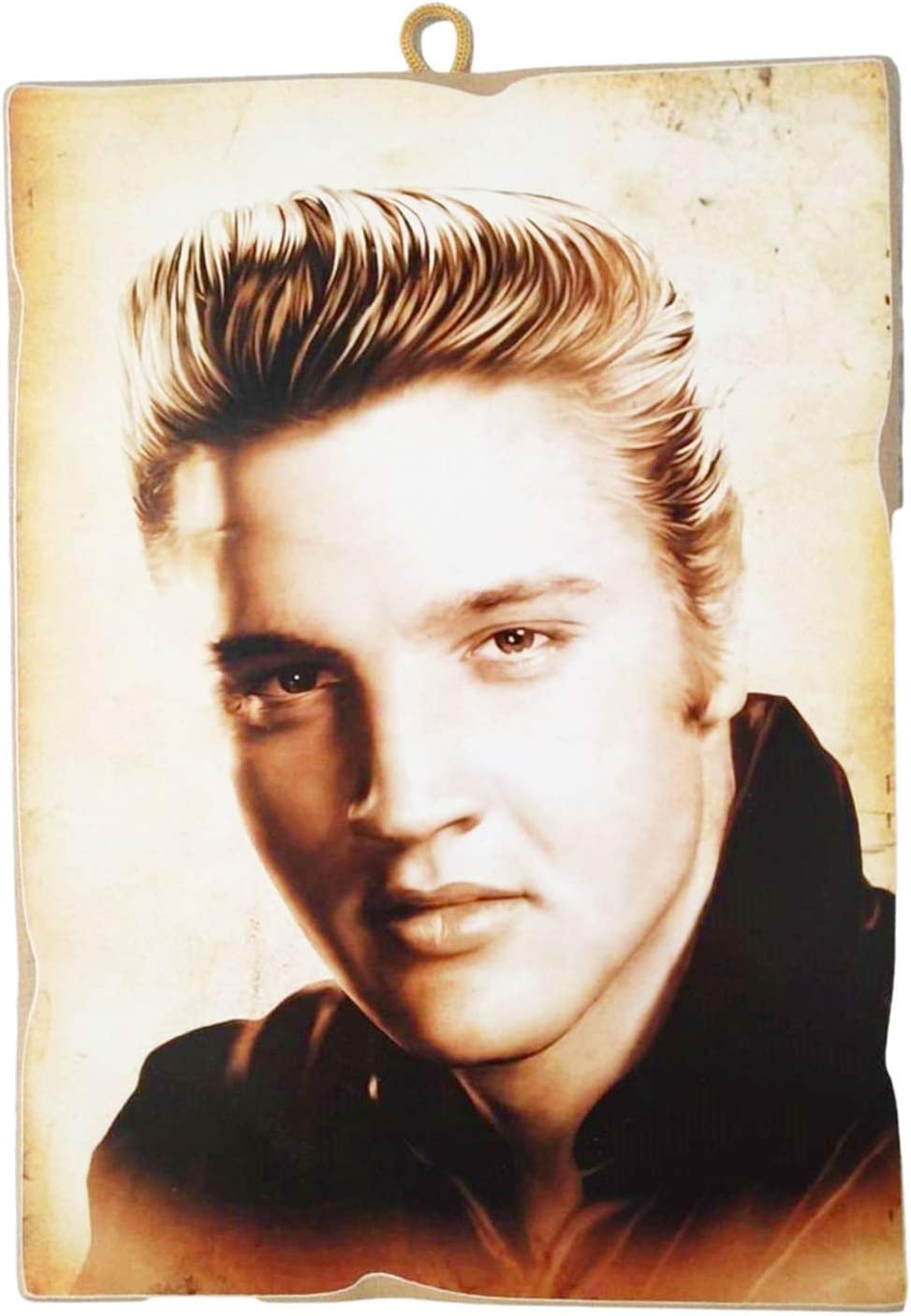 KUSTOM ART Vintage Style Picture Elvis Presley Print on Wood 10X15 cm