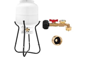 WADEO Propane Connection Fitting with Propane Stand, 20lb to 1lb Converter with On-Off Control Valve,Propane Stand Kit, Solid