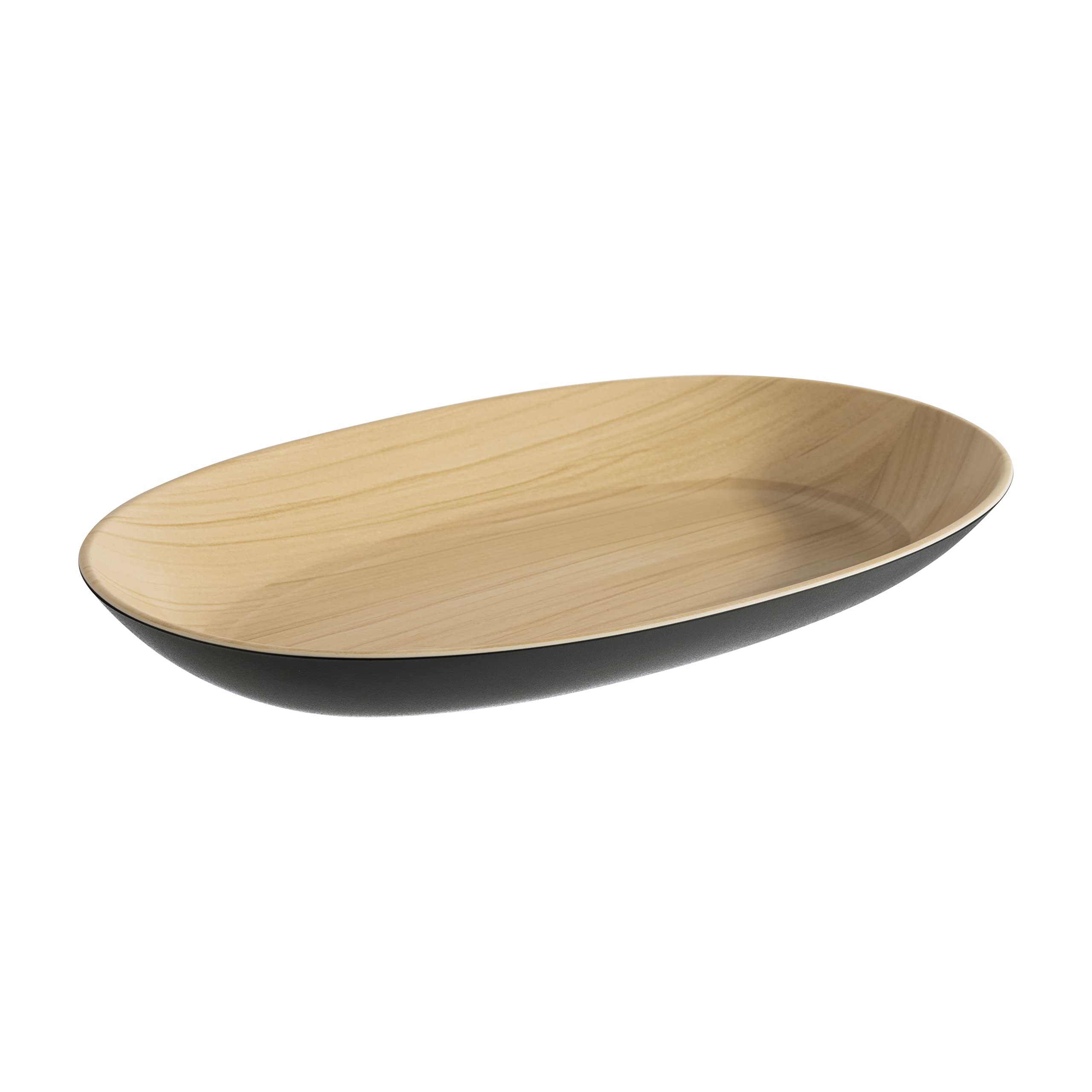 APS Frida Bowl 33.5 x 21 cm Height 4 cm Melamine Inner Wood Effect Black 1.2 litres