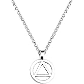 AA Recovery Necklace Alcoholics Anonymous Gift Sober Sobriety Jewelry (AA Necklace)