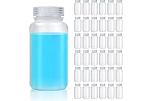 Tatuo 12 Pcs 8 oz 250 ml Polypropylene Reagent Bottle Plastic Sample Bottles with Screw Caps Transparent PP Sample Containers with Lid for Liquids, Laboratory, Storage at Home (Clear)