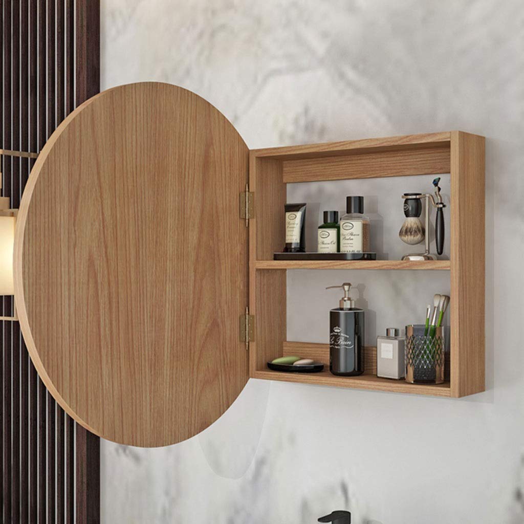 Mirror Cabinets Bathroom Round Wooden Bathroom Wall Mounted Rack