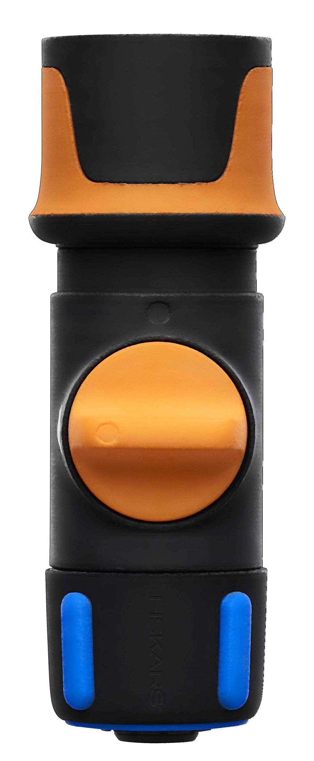 Fiskars hose connector, With ON/OFF valve, SoftGrip contact points, Universal size, Ø 1.3-1.5 cm (1/2-5/8''), 65 g, Black/Orange/Blue, 1027086