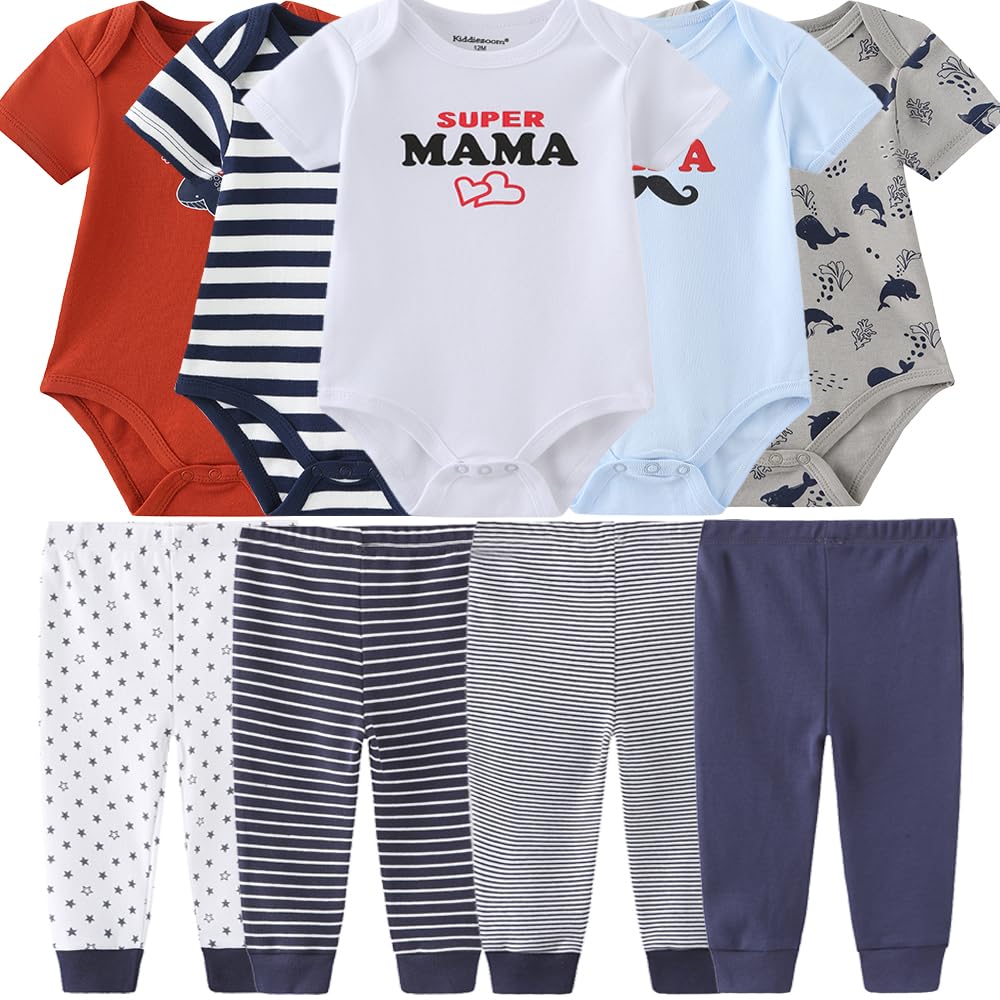 Baby Layette Set Baby Boys' 9-Piece Bodysuits Pants