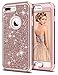 iPhone 8 Plus Case, HianDier iPhone 8 Plus 7 Plus Hybrid Back Cover Shinning Protective Bumper Sparkle Bling Glitter Case for 5.5 Inches Apple iPhone 7/8 Plus (Rose Gold)