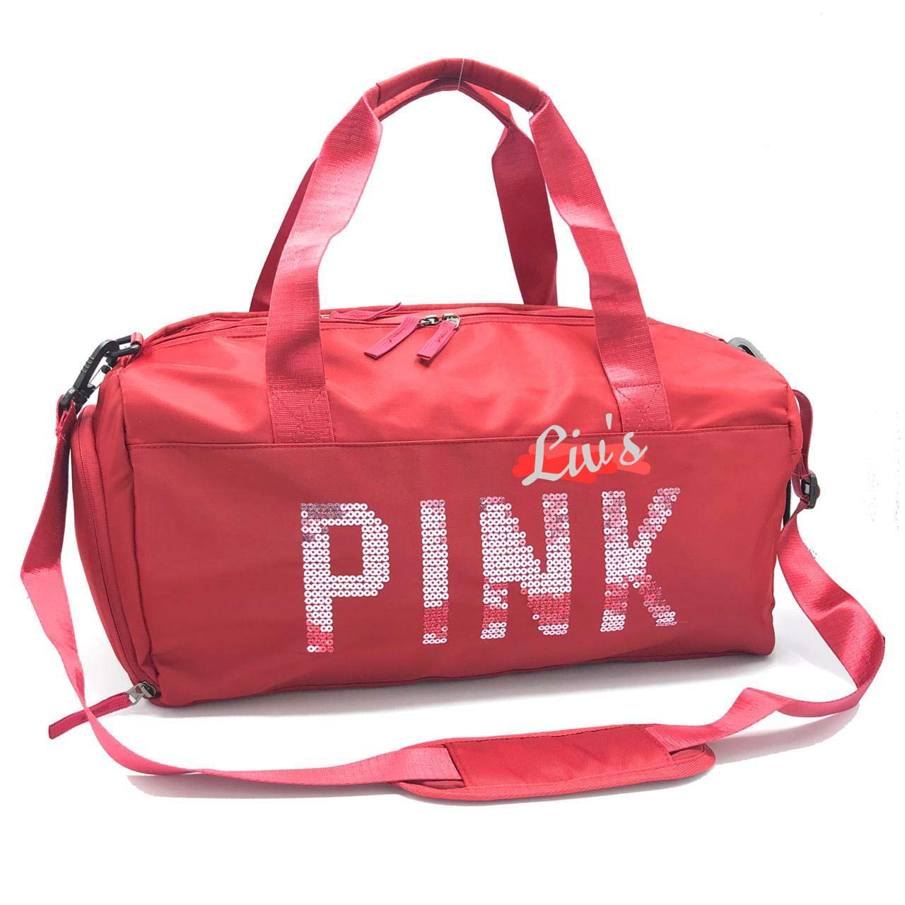 large pink gym bag