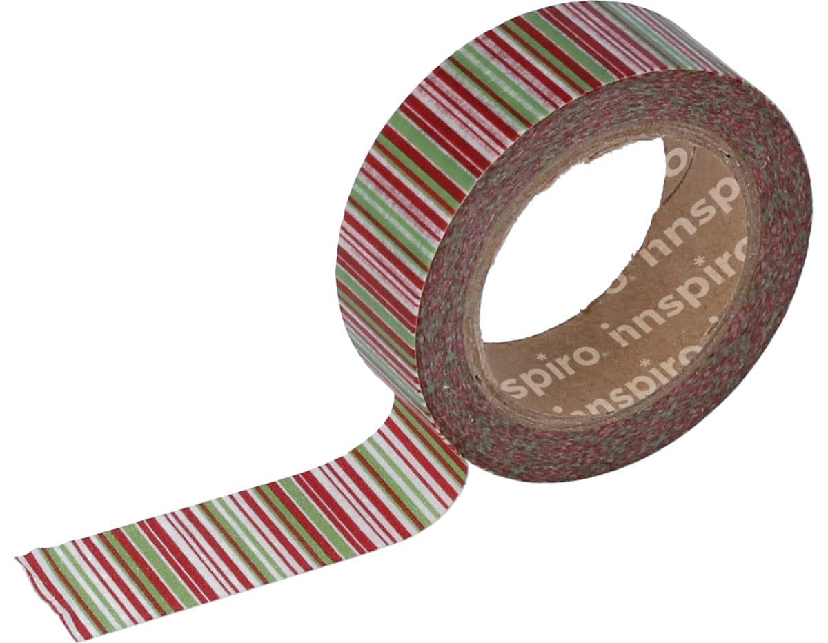 INNSPIRO Masking Tape Washi Stripes Colours 15 mm x 10 m Floral Series