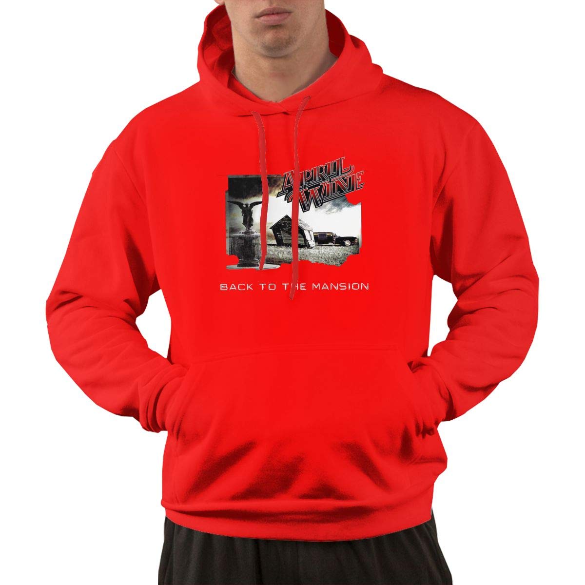  Pullover Classic Red Print April Wine Hooded Shirts With Pocket L