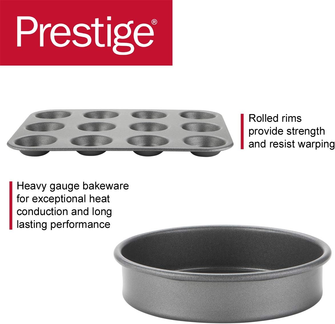 Prestige 66935 Tough & Strong 4 Piece bakeware Set-Reinforced Non-Stick Steel Bake Ware - Oven and Dishwasher Safe - Image 4